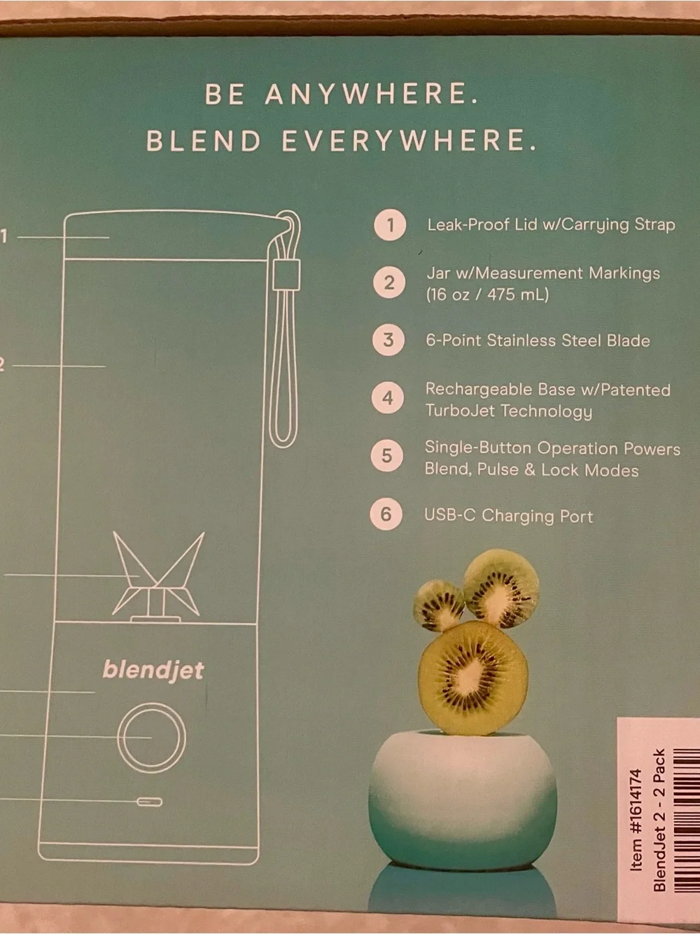 BlendJet Portable Blender 2-Pack - Black & Teal